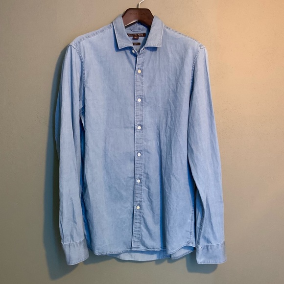 michael kors mens denim shirt